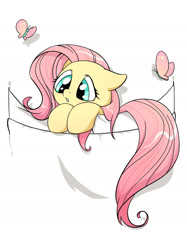 Size: 1239x1654 | Tagged: safe, artist:yukandasama, fluttershy, butterfly, pony, g4, cute, female, mare, pocket, pocket pony, shyabetes, solo, tiny, tiny ponies