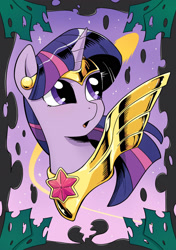 Size: 1204x1712 | Tagged: safe, artist:yukandasama, twilight sparkle, pony, g4, bust, female, looking up, mare, solo