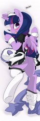 Size: 1414x4243 | Tagged: safe, artist:yukandasama, twilight sparkle, alicorn, pony, g4, adorasexy, blushing, body pillow, body pillow design, butt, clothes, cute, female, from behind, jewelry, looking at you, looking back, maid, maidlight sparkle, mare, open mouth, plot, raised tail, sexy, skirt, small wings, socks, solo, tail, tail upskirt, thigh highs, tiara, twilight sparkle (alicorn), underhoof, undressing, upskirt, wings