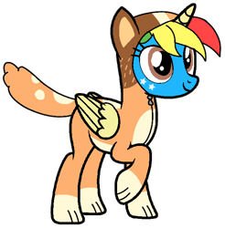 Size: 634x644 | Tagged: safe, artist:shieldwingarmorofgod, oc, oc only, oc:royal strength, alicorn, alicorn oc, bluey, chilli heeler, dog costume, female, horn, simple background, solo, transparent background, wings