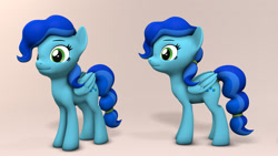 Size: 1920x1080 | Tagged: safe, artist:whiteskypony, oc, oc only, oc:blue raspberry, pegasus, pony, 3d, female, mare, solo