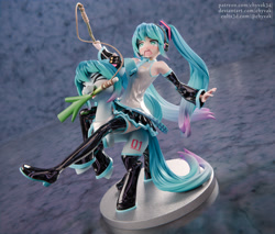 Size: 3375x2880 | Tagged: safe, artist:chyvak, kotobukiya, human, pony, 3d, 3d model, 3d print, anime, boots, clothes, dress, eyes closed, female, figurine, hatsune miku, herbivore, human ponidox, humans riding ponies, kotobukiya hatsune miku pony, mare, not official in any way, ponified, rearing, riding, riding a pony, self paradox, self ponidox, self riding, shoes, skirt, solo, thigh boots, vocaloid