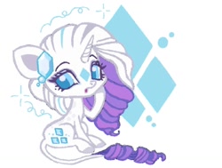 Size: 1264x958 | Tagged: safe, artist:sweetpinkheart0, rarity, pony, unicorn, g4, :o, abstract background, alternate design, alternate mane color, cute, horn, leonine tail, open mouth, raribetes, solo, tail, white coat