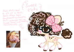 Size: 1472x1040 | Tagged: safe, artist:sweetpinkheart0, oc, oc only, earth pony, pony, cute, food, ice cream, ocbetes, reference sheet, reference used, simple background, solo, white background