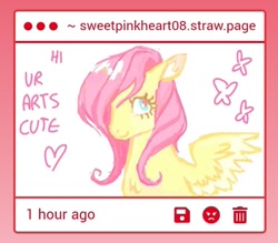 Size: 791x694 | Tagged: safe, anonymous artist, fluttershy, pegasus, pony, g4, cute, female, horn, mare, solo, strawpage