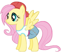 Size: 6847x6000 | Tagged: safe, artist:famousmari5, gameloft, fluttershy, pegasus, pony, g4, my little pony: magic princess, '90s, 90s grunge fluttershy, absurd resolution, backwards ballcap, baseball cap, cap, clothes, female, hat, mare, retro, simple background, skirt, solo, spread wings, transparent background, vector, wings