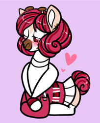 Size: 750x920 | Tagged: safe, artist:paperbagpony, blushing, clothes, giraffe oc, skirt