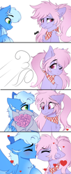 Size: 2333x5725 | Tagged: safe, artist:2pandita, oc, oc only, earth pony, pegasus, pony, 4 panel comic, comic, commission, earth pony oc, kissing, oc x oc, pegasus oc, shipping, ych result