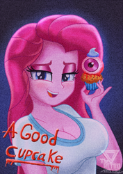 Size: 1994x2809 | Tagged: safe, artist:theretroart88, pinkie pie, human, equestria girls, g4, blood, breasts, busty pinkie pie, cleavage, eye, eyeball, food, halloween, holiday, open mouth