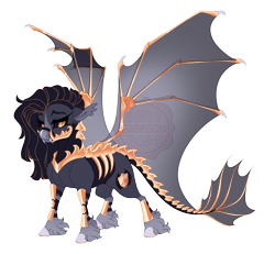 Size: 5200x4800 | Tagged: safe, artist:gigason, oc, oc only, oc:forged fang, bat pony, pony, absurd resolution, adoptable, armor, armored tail, armored wings, black sclera, blaze (coat marking), claws, coat markings, colored, colored hooves, colored pinnae, colored sclera, colored wings, dragon tail, ear tufts, facial markings, fangs, fetlock tuft, flat colors, frown, glowing mane, gradient legs, gradient tail, gradient wings, gray coat, gray hooves, gray mane, hooves, horseshoes, leg armor, lidded eyes, long eyelashes, long mane, looking back, mask, mealy mouth (coat marking), nonbinary, nonbinary oc, obtrusive watermark, orange eyes, simple background, slit pupils, socks (coat markings), solo, sparkles, sparkly mane, spread wings, standing, tail, tail armor, thick eyelashes, three quarter view, transparent background, transparent wings, watermark, white hooves, wing armor, wing claws, wings