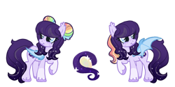 Size: 1000x500 | Tagged: safe, artist:lastunicorn666, oc, oc only, oc:iridescent opaline, bat pony, pony, female, mare, simple background, solo, transparent background