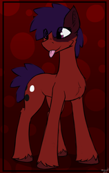 Size: 2074x3288 | Tagged: safe, artist:monycaalot, oc, oc only, oc:mony caalot, earth pony, pony, :p, cheek fluff, chest fluff, cute, ear fluff, earth pony oc, eye clipping through hair, eyelashes, female, gradient background, leg fluff, mare, short hair, slender, standing, thin, tongue out, turned head