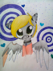 Size: 720x960 | Tagged: safe, artist:fleiiha, oc, oc:goya nova, pegasus, pony, g4, solo, traditional art