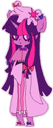 Size: 202x482 | Tagged: safe, artist:paintrolleire, twilight sparkle, unicorn, anthro, g4, clothes, cosplay, costume, dress, female, horn, mare, patchouli knowledge, simple background, solo, touhou, transparent background, twichouli, unicorn twilight