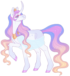 Size: 2711x2915 | Tagged: safe, artist:sleepy-nova, oc, oc only, oc:princess, pony, unicorn, blank flank, blue eyeshadow, coat markings, colored hooves, colored muzzle, colored pinnae, colored pupils, crown, curved horn, ear fluff, ethereal mane, ethereal tail, eyelashes, eyeshadow, female, flowing mane, flowing tail, gradient horn, gradient muzzle, high res, hooves, horn, jewelry, lacrimal caruncle, lidded eyes, long horn, long mane, long tail, makeup, mare, multicolored mane, multicolored tail, peytral, profile, purple hooves, raised hoof, regalia, shiny hooves, silk, simple background, solo, sparkles, sparkly mane, sparkly tail, standing, standing on three hooves, starry mane, starry tail, tail, tall ears, teal eyes, teal pupils, thick eyelashes, thick neck, transparent background, turned head, unicorn oc, wavy mane, wavy tail, white coat