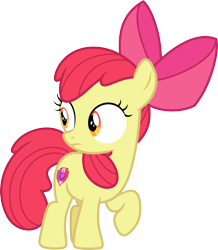 Size: 3000x3442 | Tagged: safe, artist:cloudy glow, apple bloom, earth pony, pony, g4, the big mac question, apple bloom's bow, bow, female, filly, foal, hair bow, simple background, solo, transparent background, vector