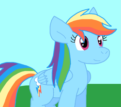 Size: 849x750 | Tagged: safe, artist:cmara, rainbow dash, pegasus, pony, g4, female, mare, outdoors, solo