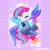 Size: 4000x4000 | Tagged: safe, alternate version, artist:oofycolorful, zipp storm, pegasus, pony, semi-anthro, g5, absurd resolution, adorazipp, backpack, clothes, colored wings, cute, denim, eye clipping through hair, eyebrows, eyebrows visible through hair, female, gradient wings, grin, heart, jeans, looking at you, mare, multicolored wings, pants, signature, smiling, smiling at you, solo, spread wings, teeth, unshorn fetlocks, wings