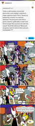 Size: 1179x4178 | Tagged: safe, artist:ask-luciavampire, oc, earth pony, pegasus, pony, undead, unicorn, vampire, vampony, ask, autumn leaves, horn, leaves, slenderpony, tumblr