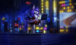 Size: 3940x2360 | Tagged: safe, artist:raychelrage, oc, oc only, bat pony, pony, complex background, detailed background, night, outdoors, solo