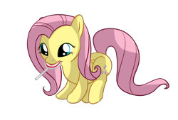 Size: 1500x1015 | Tagged: dead source, safe, artist:rabiesbun, fluttershy, pegasus, pony, g4, cute, female, food, full body, lollipop, mare, mouth hold, simple background, solo, transparent background