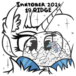 Size: 1000x1000 | Tagged: safe, artist:sunamoonmlp, derpibooru exclusive, princess celestia, oc, oc:sunamoon, alicorn, pony, g4, cute, female, horn, inktober, inktober 2024, snow, snow globe, wings