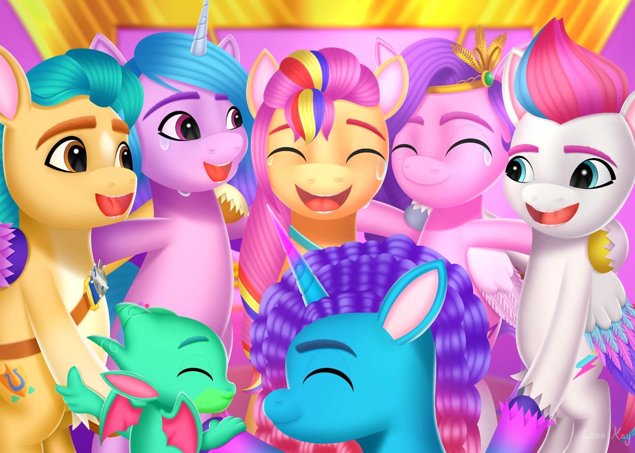 3467613 safe, artistleonkay, hitch trailblazer, izzy moonbow, misty