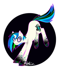 Size: 472x600 | Tagged: safe, artist:fuyusfox, dj pon-3, vinyl scratch, pony, unicorn, g4, glasses, horn, rainbow power, rainbow power-ified, solo