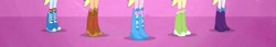 Size: 852x148 | Tagged: safe, screencap, applejack, fluttershy, pinkie pie, rainbow dash, rarity, equestria girls, g4, boots, boots shot, clothes, cropped, high heel boots, humane five, legs, pictures of legs, polka dot socks, shoes, socks