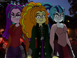 Size: 2560x1920 | Tagged: safe, artist:rdj1995, adagio dazzle, aria blaze, sonata dusk, equestria girls, g4, clothes, costume, female, halloween, halloween costume, holiday, outdoors, sanderson sisters, the dazzlings, the sanderson sisters, trio, trio female