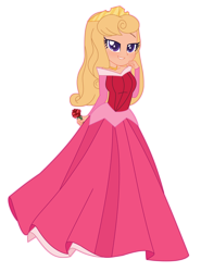 Size: 3104x4184 | Tagged: safe, artist:yaya54320, human, equestria girls, g4, clothes, crossover, disney, disney princess, dress, equestria girls-ified, female, flower, gown, jewelry, princess aurora, regalia, rose, simple background, sleeping beauty, solo, transparent background