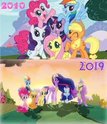 Size: 828x965 | Tagged: safe, artist:mlpfan3991, applejack, fluttershy, pinkie pie, rainbow dash, rarity, spike, twilight sparkle, alicorn, dragon, earth pony, pegasus, unicorn, g4, season 9, the last problem, 2010, 2010s, 2019, adult, adult spike, female, gigachad spike, horn, male, mane seven, mane six, mane six opening poses, older, older applejack, older fluttershy, older pinkie pie, older rainbow dash, older rarity, older spike, older twilight, older twilight sparkle (alicorn), outdoors, princess twilight 2.0, twilight sparkle (alicorn), unicorn twilight, winged spike, wings