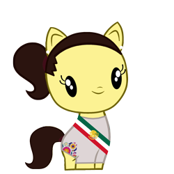 Size: 1500x1500 | Tagged: safe, artist:archooves, oc, oc only, pony, base used, claudia sheinbaum, clothes, current events, cutie mark crew, dress, mexican, mexico, ponified, president, simple background, solo, toy, transparent background