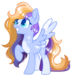 Size: 1594x1688 | Tagged: safe, artist:peaceandlove26, oc, oc only, oc:misty sunset, pegasus, pony, 2021, bangs, blank flank, blaze (coat marking), blue coat, blue eyelashes, blue eyes, blue pupils, chest marking, coat markings, colored eyelashes, colored legs, colored lineart, colored pupils, colored wings, colored wingtips, eyelashes, facial markings, female, female oc, heart, heart eyes, leg markings, long mane, long tail, mare, mare oc, multicolored mane, multicolored tail, multicolored wingtips, old art, pegasus oc, purple wingtips, raised hoof, shiny mane, shiny tail, show accurate, simple background, smiling, solo, spread wings, srpead wings, standing on three hooves, tail, three quarter view, transparent background, wavy mane, wavy tail, wing fluff, wingding eyes, wings