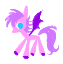 Size: 1056x1070 | Tagged: safe, artist:peaceandlove26, oc, oc only, oc:cosmic dawn (webkinzworldz), bat pony, pony, 2021, bat pony oc, doodle, lineless, minimalist, old art, simple background, solo, white background