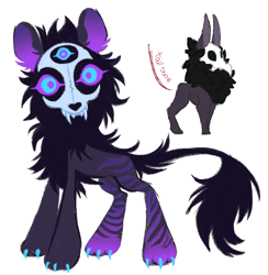 Size: 1862x1910 | Tagged: safe, artist:marielle, artist:peaceandlove26, oc, oc only, oc:thing, draconequus, g4, 2021, agender, black hair, black mane, black tail, blue pupils, blue sclera, claws, coat markings, colored claws, colored pinnae, colored pupils, colored sclera, crack ship offspring, draconequus oc, ear fluff, facing you, fluffy, fluffy hair, fluffy mane, fluffy tail, gradient legs, gradient pinnae, gray coat, gray fur, interspecies offspring, leg markings, leg stripes, leonine tail, lineless, looking at you, next generation, no catchlights, offspring, old art, parent:big macintosh, parent:cosmos, paws, purple pupils, purple sclera, simple background, skull, skull head, solo, standing, stripes, tail, teeth, thin, white background