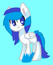 Size: 423x511 | Tagged: safe, artist:aquamelonscm95, oc, oc only, pegasus, pony, blue background, pegasus oc, simple background, solo