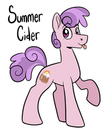 Size: 1551x1778 | Tagged: safe, artist:smirk, oc, oc only, oc:summer cider, crack ship offspring, male, offspring, parent:berry punch, parent:junebug, simple background, solo, stallion, tongue out, white background