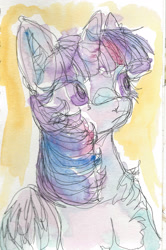 Size: 1552x2333 | Tagged: safe, artist:buttercupsaiyan, twilight sparkle, alicorn, g4, chest fluff, female, painting, solo, traditional art, twilight sparkle (alicorn), watercolor painting