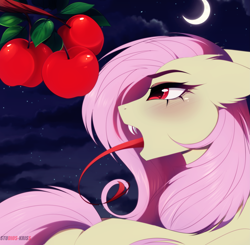 Size: 4087x4007 | Tagged: safe, artist:krissstudios, fluttershy, bat pony, pony, g4, apple, bat ponified, flutterbat, food, long tongue, race swap, solo, that pony sure does love apples, tongue out