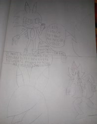 Size: 3072x3921 | Tagged: safe, artist:elijahzx360, alphabittle blossomforth, g5, fight, preview, sonichu, traditional art