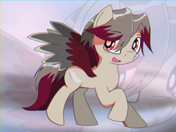 Size: 2500x1875 | Tagged: safe, artist:trackheadtherobopony, oc, oc:cirrus sky, pegasus, cloud, solo, zoom layer