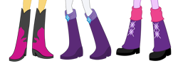 Size: 1107x413 | Tagged: safe, editor:josephpatrickbrennan, rarity, sunset shimmer, twilight sparkle, human, equestria girls, g4, boots, boots shot, cropped, female, high heel boots, legs, pictures of legs, shoes, trio, trio female