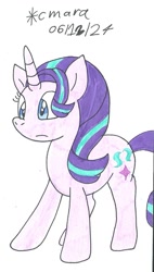 Size: 694x1219 | Tagged: safe, artist:cmara, starlight glimmer, unicorn, g4, female, horn, simple background, solo, white background