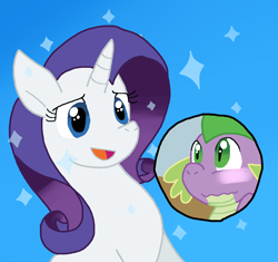 Size: 920x866 | Tagged: safe, artist:cmara, rarity, spike, dragon, unicorn, g4, female, horn, male, ship:sparity, shipping, straight