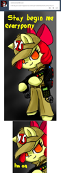 Size: 712x1993 | Tagged: safe, artist:arielsbx, apple bloom, pony, ask little applebloom, g4, bipedal, ghostbusters, solo