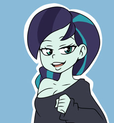 Size: 1280x1377 | Tagged: safe, artist:aokushan, coloratura, human, equestria girls, g4, breasts, busty coloratura, clothes, cute, female, lips, open mouth, open smile, rara, smiling, solo