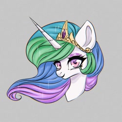 Size: 1280x1280 | Tagged: safe, artist:murny, princess celestia, alicorn, pony, bust, crown, cute, heart, heart eyes, jewelry, portrait, regalia, sketch, smiling, solo, sparkles, wingding eyes