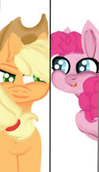 Size: 589x1023 | Tagged: safe, artist:bubbles234566, applejack, pinkie pie, earth pony, pony, g4, duo, female