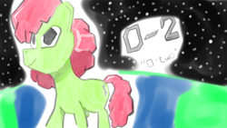 Size: 1920x1080 | Tagged: safe, artist:chloebyjuu, oc, oc only, pony, robot, robot pony, solo, space